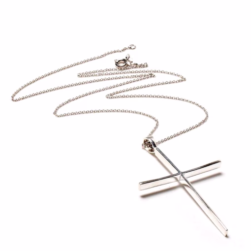 Silver cross Hänge and Halsband