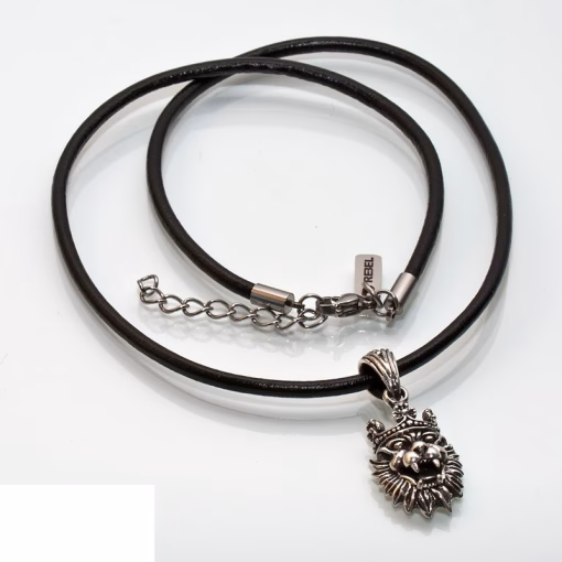 Silver Rebel-Lion hängande halsband